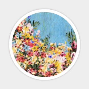 Floral and Crumpled Crepe Pattern Magnet